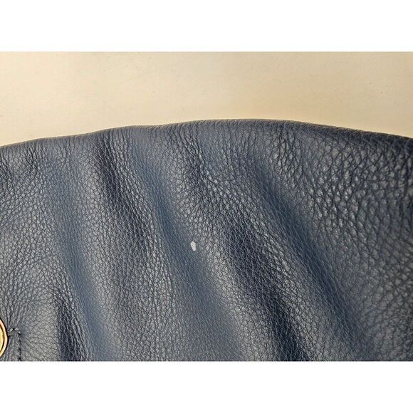 Michael Kors Navy Tote Bag With Gold Logo & Beige Straps - Picture 8 of 8